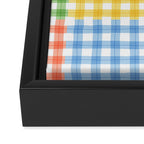 Colorful square gingham grid patchwork print Framed Canvas Print Gallery Image 3