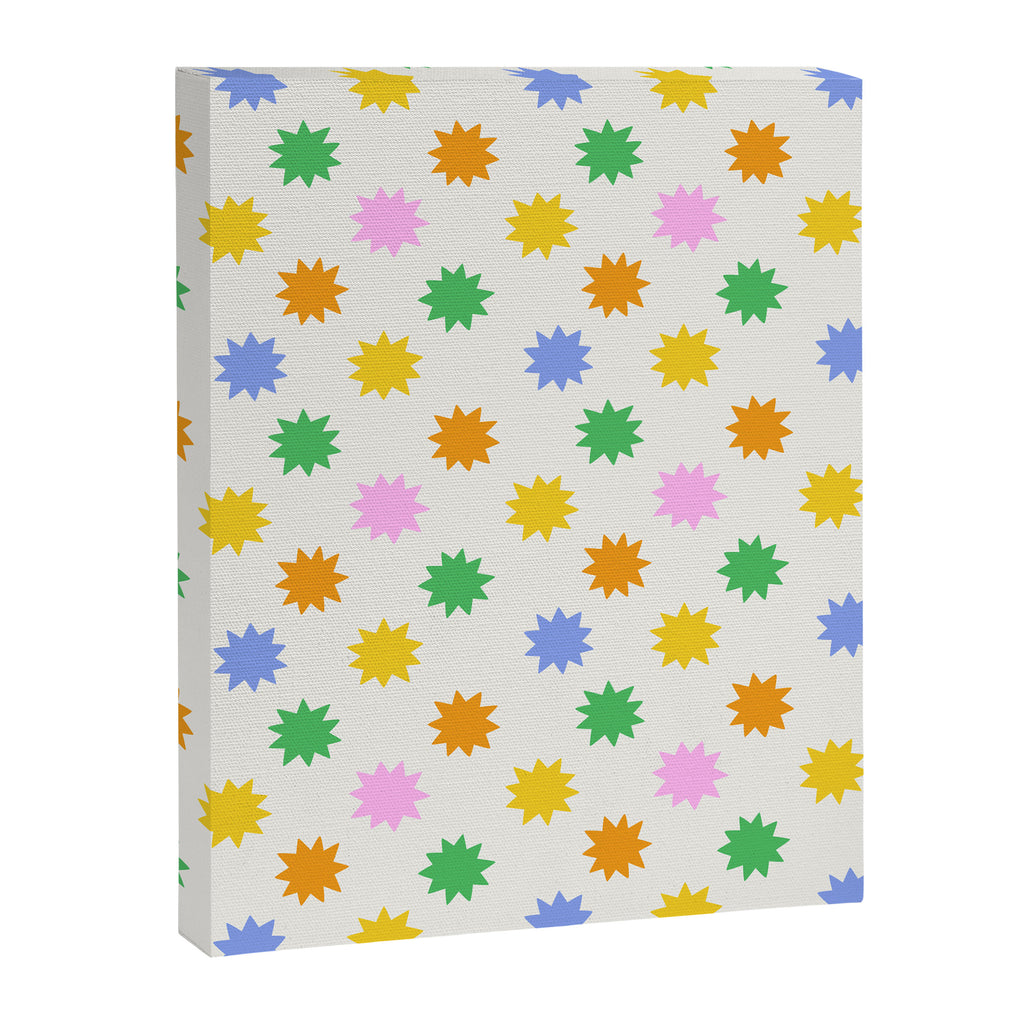 Colorful star shpe cartoon pattern Canvas Print Gallery Image 8