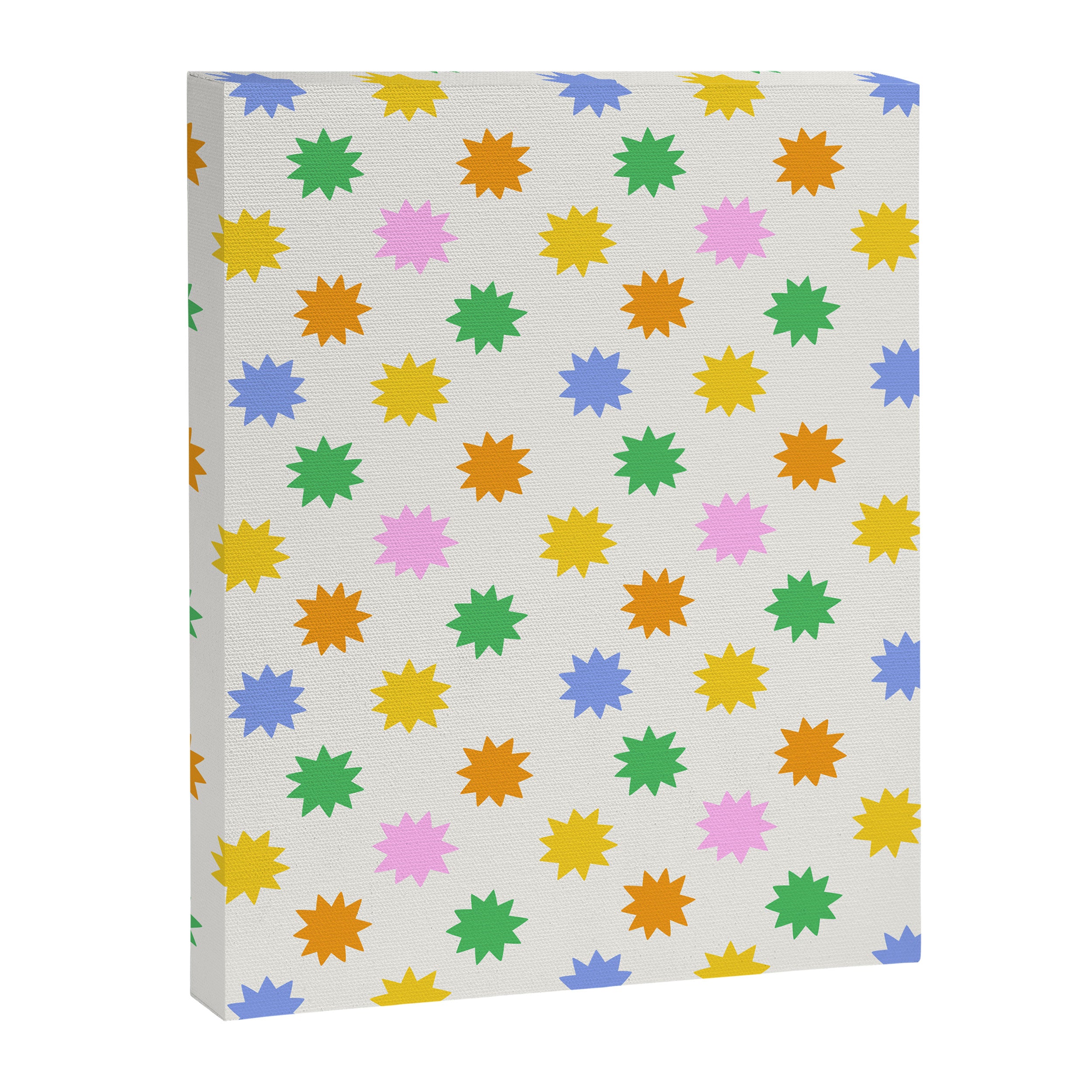 Colorful star shpe cartoon pattern Canvas Print Gallery Image 8