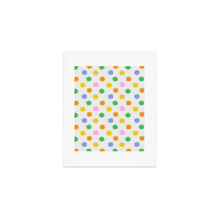 Colorful star shpe cartoon pattern Art Print Gallery Image 1