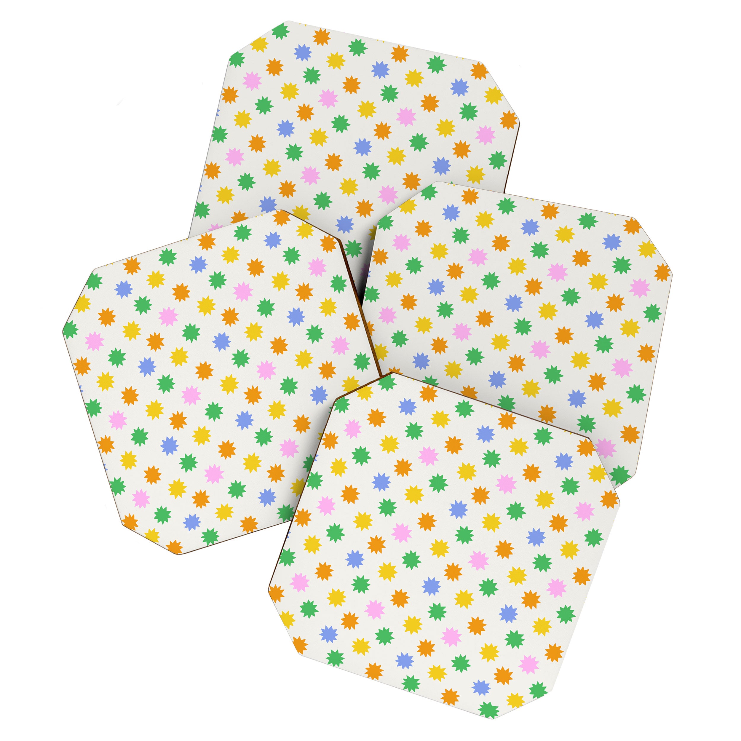 Colorful star shpe cartoon pattern Coaster Gallery Image 1