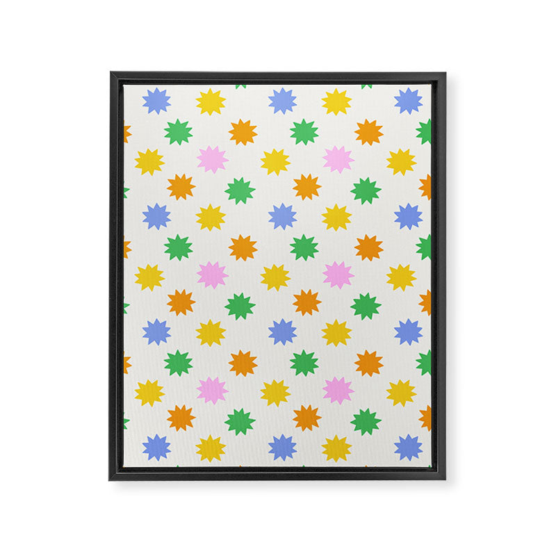 Colorful star shpe cartoon pattern Framed Canvas Print Gallery Image 8