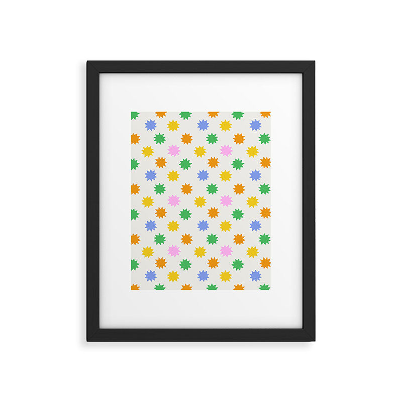 Colorful star shpe cartoon pattern Framed Art Print Gallery Image 6