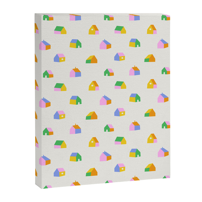 Colorful toy house city pattern Canvas Print Gallery Image 1