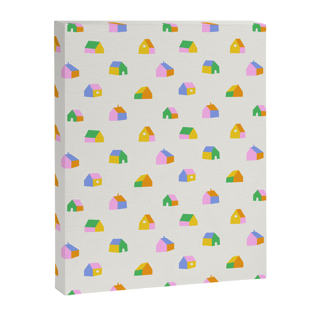 Colorful toy house city pattern Canvas Print Gallery Image 8