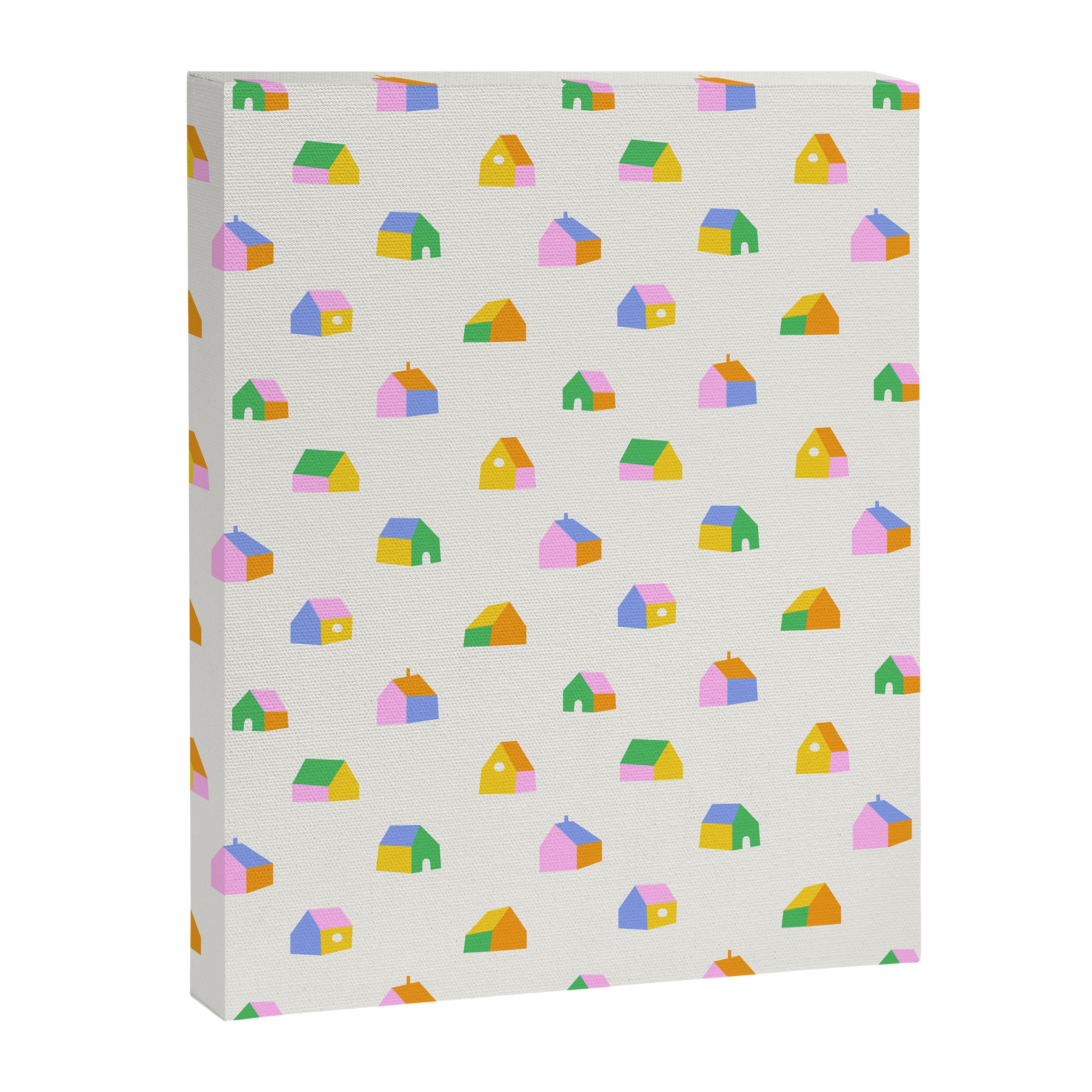 Colorful toy house city pattern Canvas Print Gallery Image 8