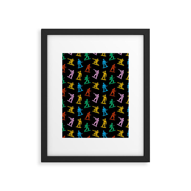 Colorful toy soldier doodle art pattern Framed Art Print Gallery Image 6