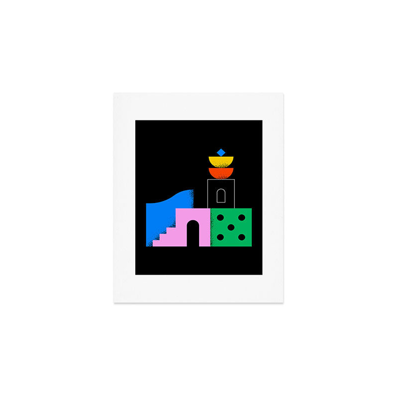 Colorful trendy geometric art illustration Art Print Gallery Image 1