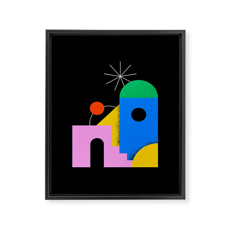 Colorful trendy geometric art illustration Framed Canvas Print Gallery Image 6
