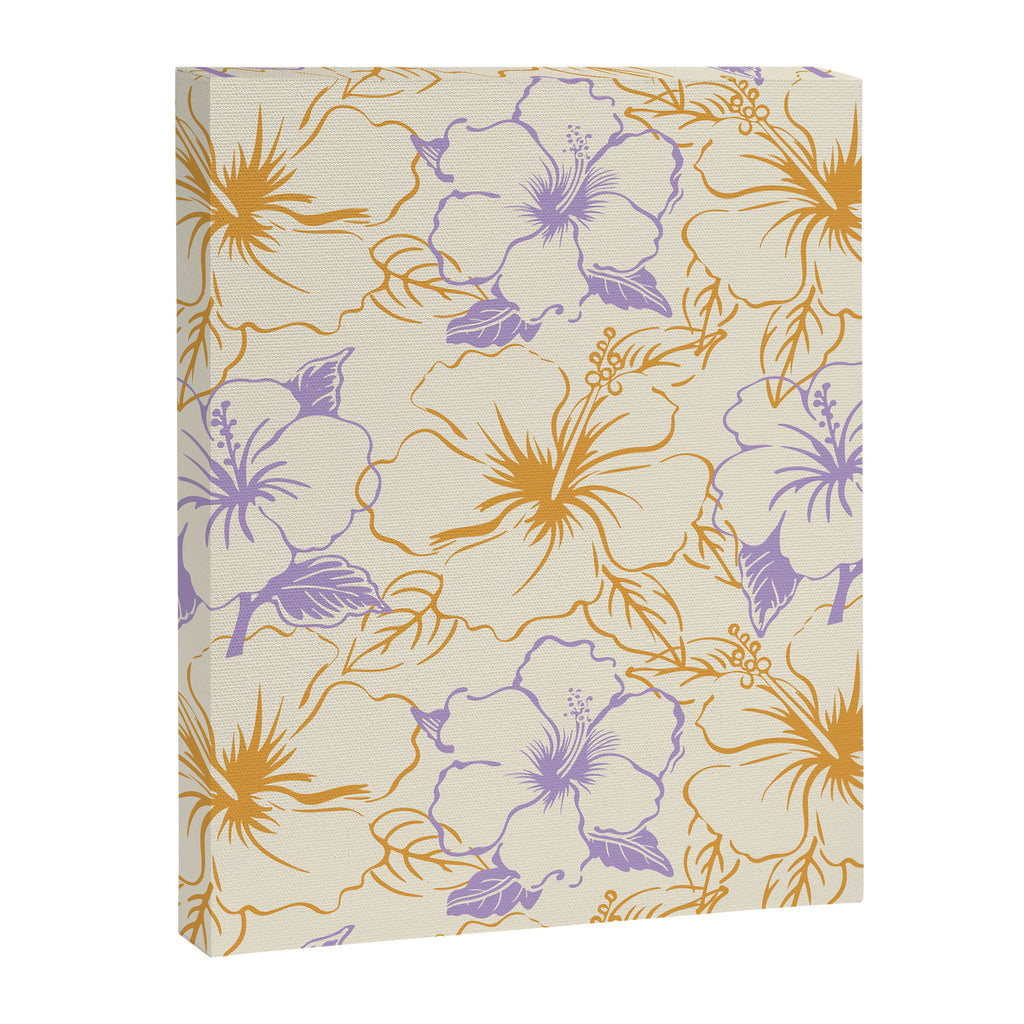 Colorful tropical hibiscus flower art pattern Canvas Print Gallery Image 8