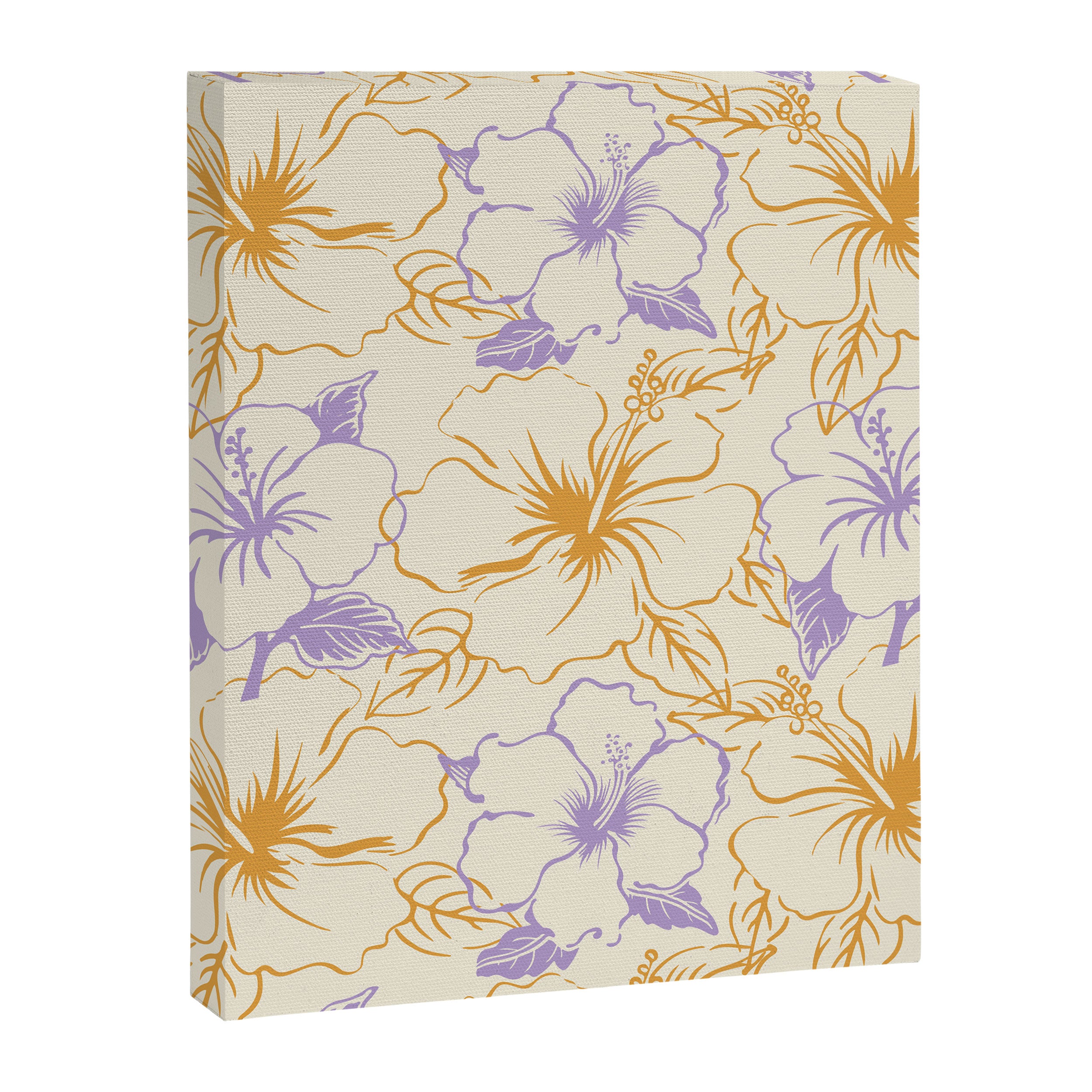Colorful tropical hibiscus flower art pattern Canvas Print Gallery Image 8