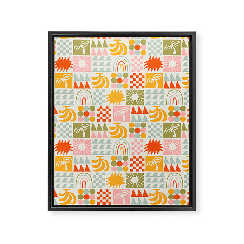 Colorful tropical summer mosaic tile art Framed Canvas Print Gallery Image 8