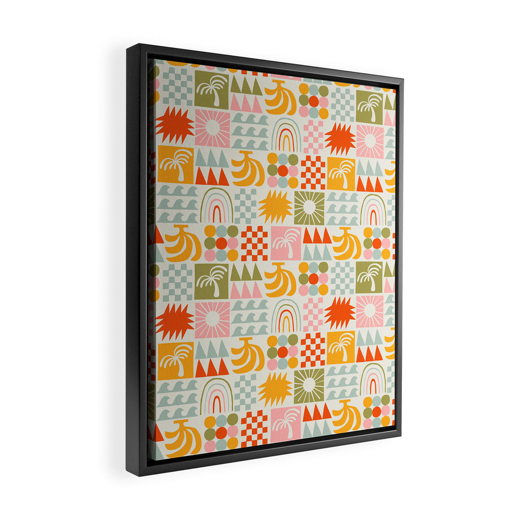 Colorful tropical summer mosaic tile art Framed Canvas Print Gallery Image 2