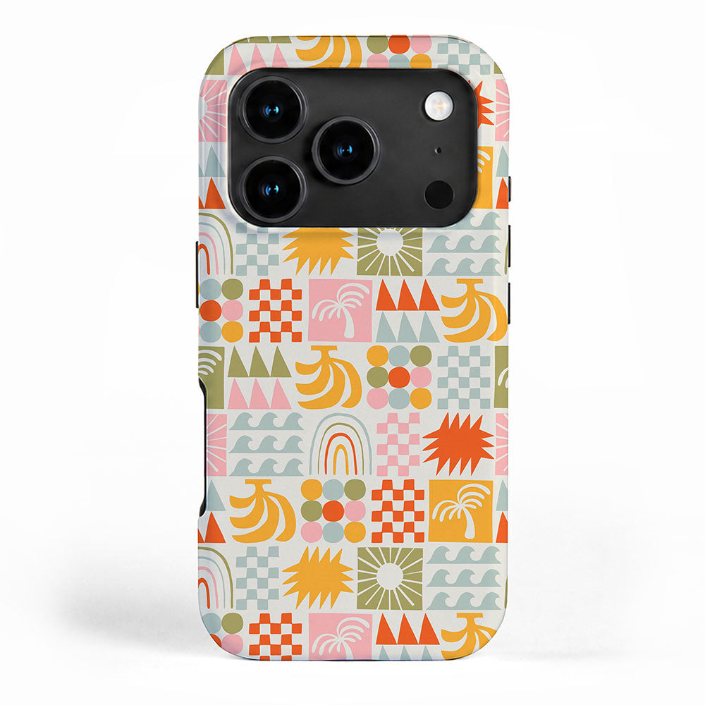 Colorful tropical summer mosaic tile art iPhone Case Gallery Image 1