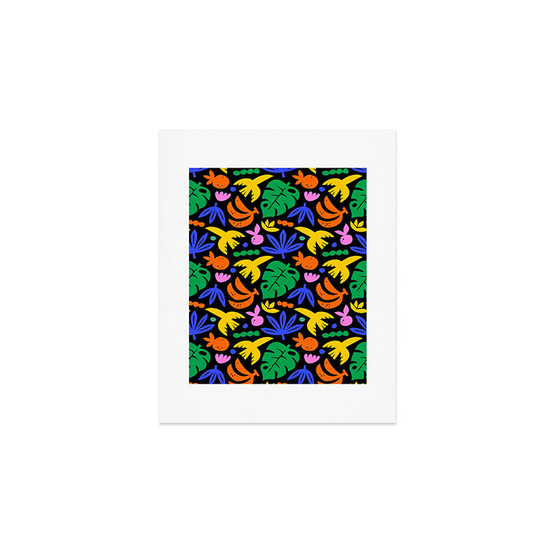 Colorful tropical summer nature art pattern Art Print Gallery Image 1