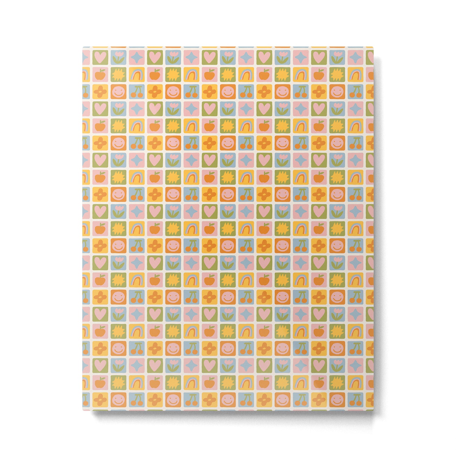 Colorful vintage happy children art mosaic pattern Metal Print Gallery Image 4