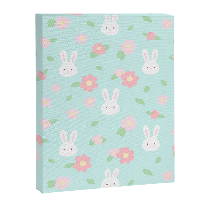 Cute rabbit bunny animal with spring flowers Canvas Print Gallery Image 1