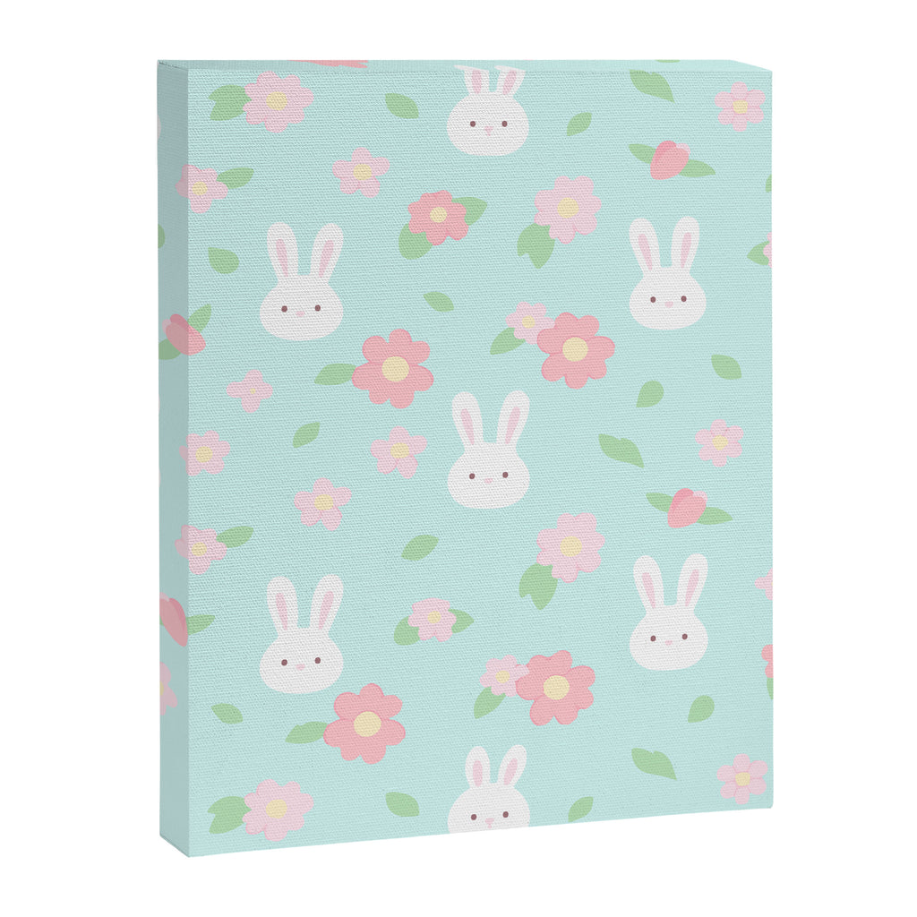 Cute rabbit bunny animal with spring flowers Canvas Print Gallery Image 8