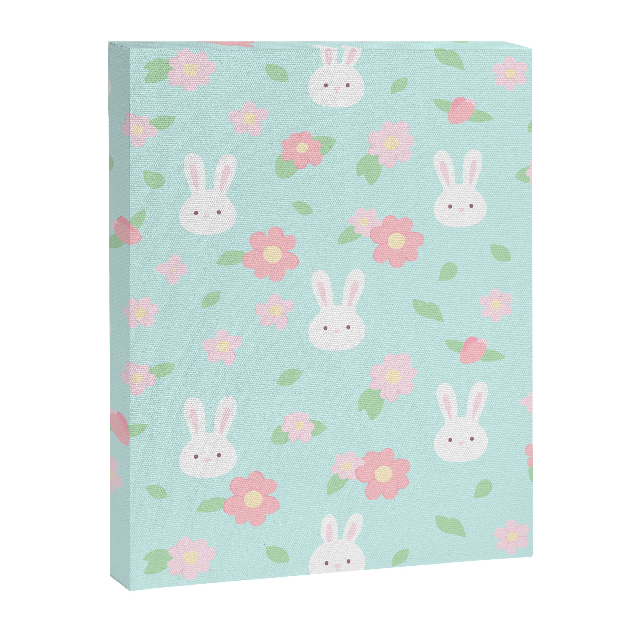 Cute rabbit bunny animal with spring flowers Canvas Print Gallery Image 8