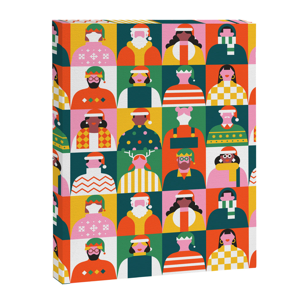 Diverse festive christmas people mosaic pattern Canvas Print Gallery Image 8