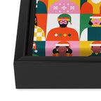 Diverse festive christmas people mosaic pattern Framed Canvas Print Gallery Image 3