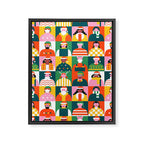 Diverse festive christmas people mosaic pattern Framed Canvas Print Gallery Image 8