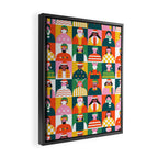 Diverse festive christmas people mosaic pattern Framed Canvas Print Gallery Image 2
