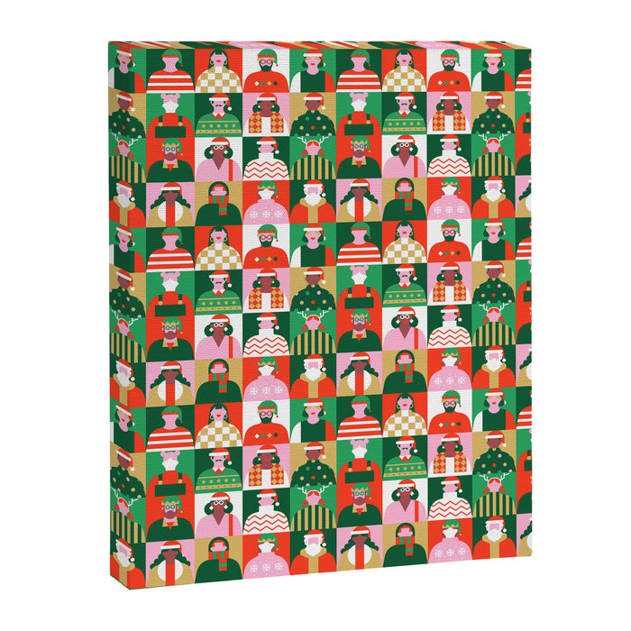 Diverse festive christmas people pattern Canvas Print Gallery Image 1