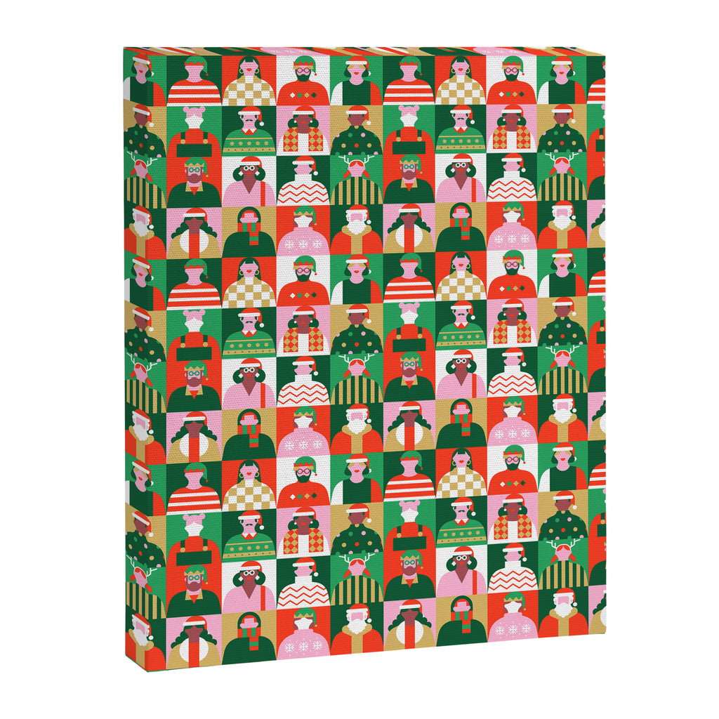 Diverse festive christmas people pattern Canvas Print Gallery Image 8