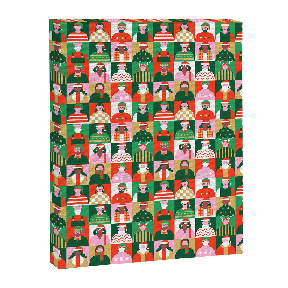 Diverse festive christmas people pattern Canvas Print Gallery Image 8