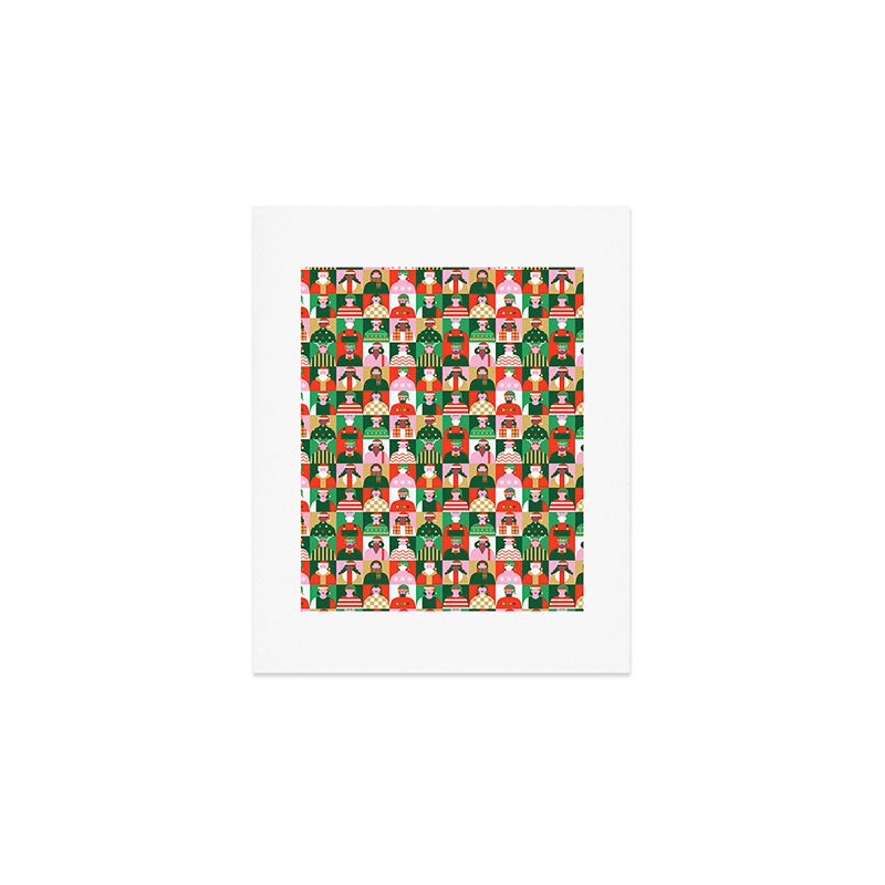 Diverse festive christmas people pattern Art Print Gallery Image 1