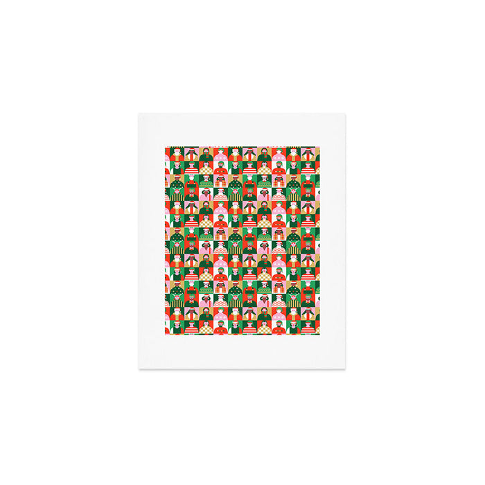Diverse festive christmas people pattern Art Print Gallery Image 1