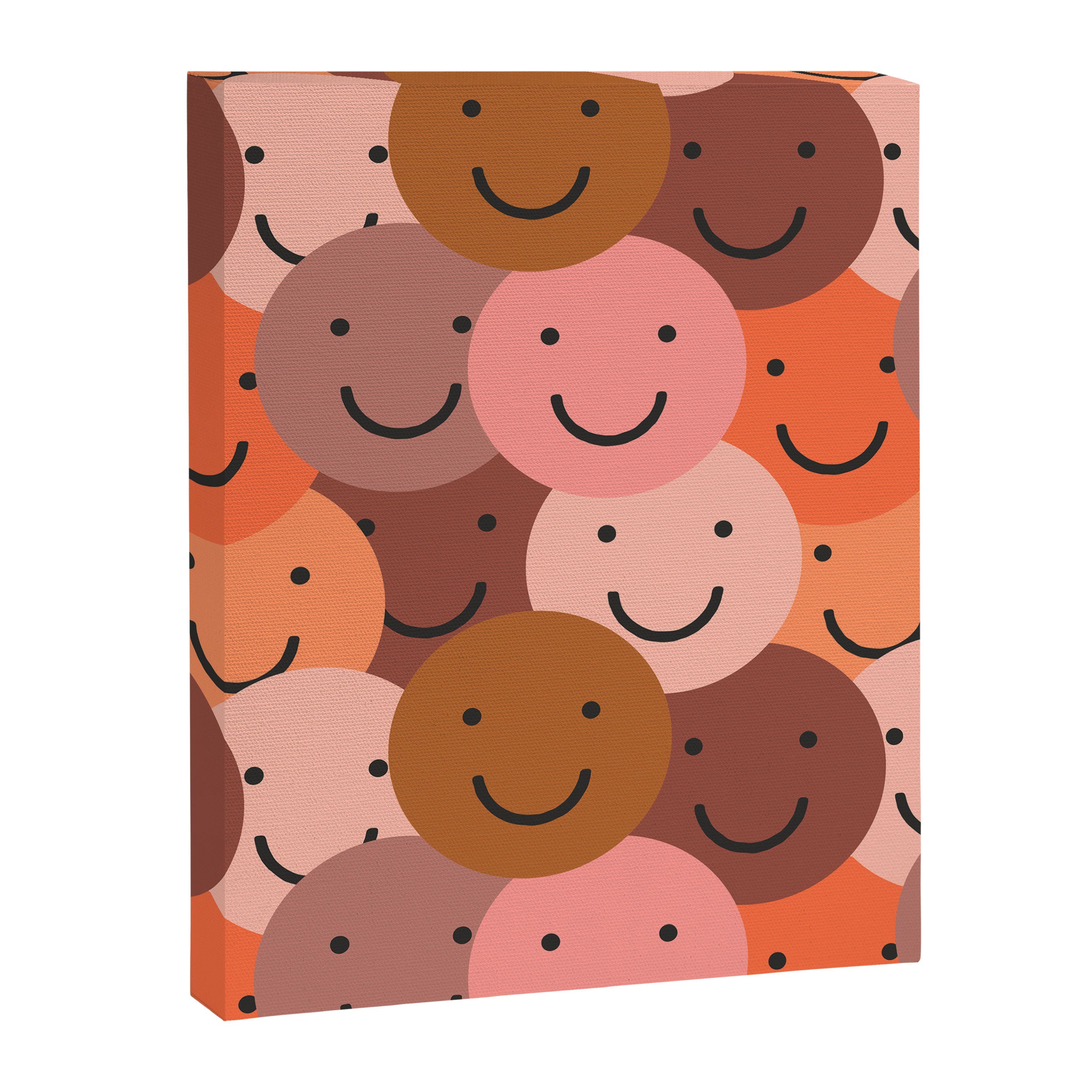 Diverse happy people face doodle pattern Canvas Print Gallery Image 8