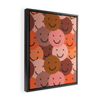 Diverse happy people face doodle pattern Framed Canvas Print Gallery Image 2