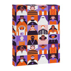 Diverse people in halloween costume pattern Canvas Print Gallery Image 8