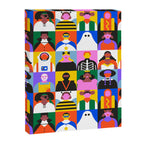 Diverse people in halloween costume pattern Canvas Print Gallery Image 8