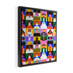 Diverse people in halloween costume pattern Framed Canvas Print Gallery Image 2