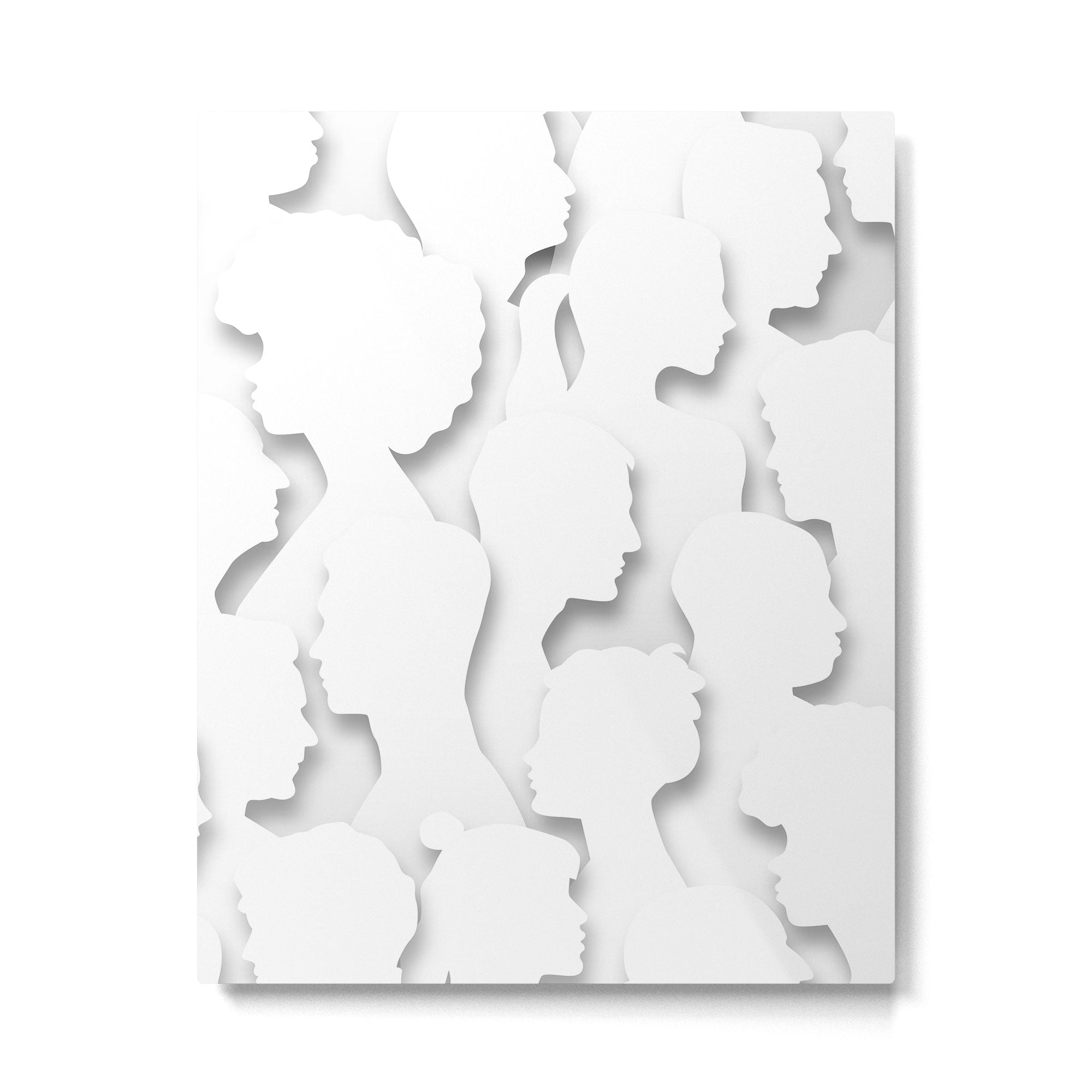 Diverse people paper cut crowd pattern Metal Print Gallery Image 6