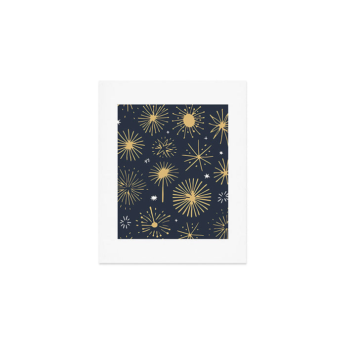 Firework display doodle art pattern Art Print Gallery Image 1