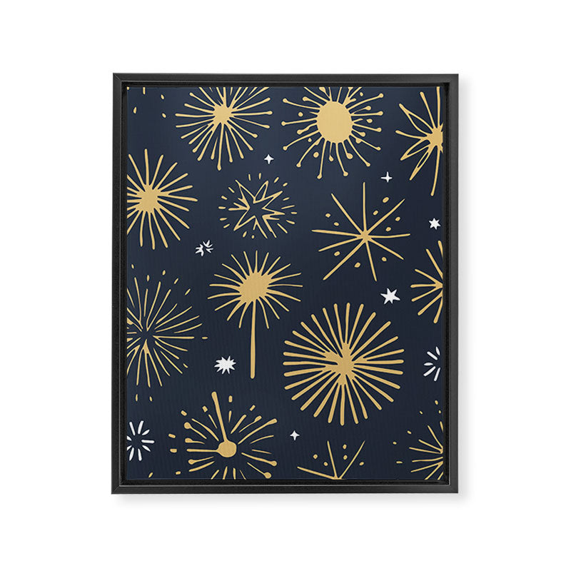 Firework display doodle art pattern Framed Canvas Print Gallery Image 8