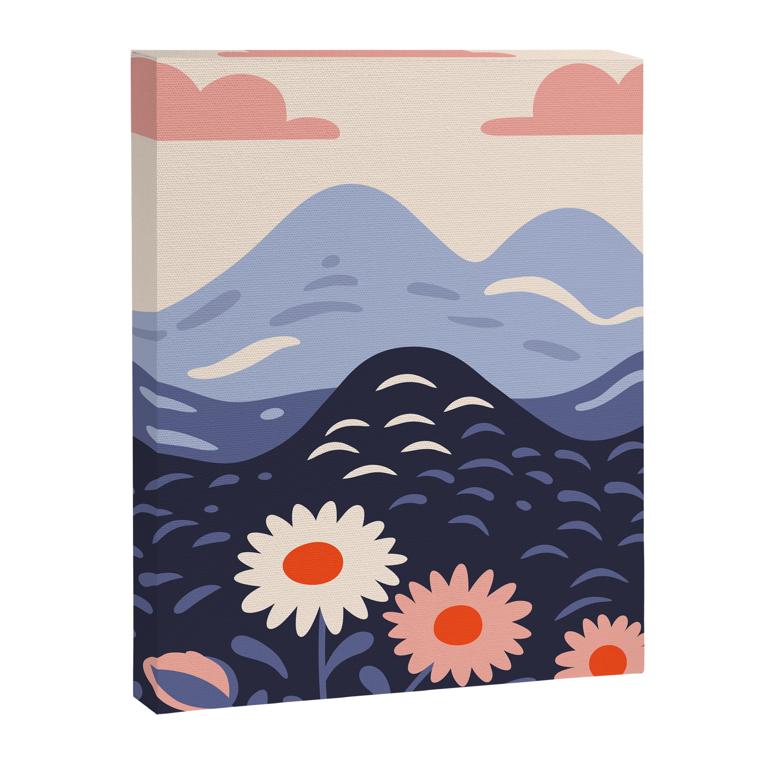 Flower mountain nature landscape art	 Canvas Print Gallery Image 6