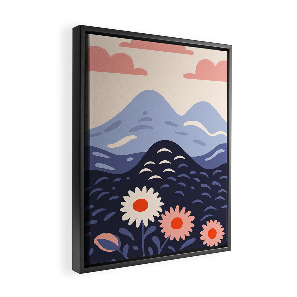 Flower mountain nature landscape art	 Framed Canvas Print Gallery Image 2
