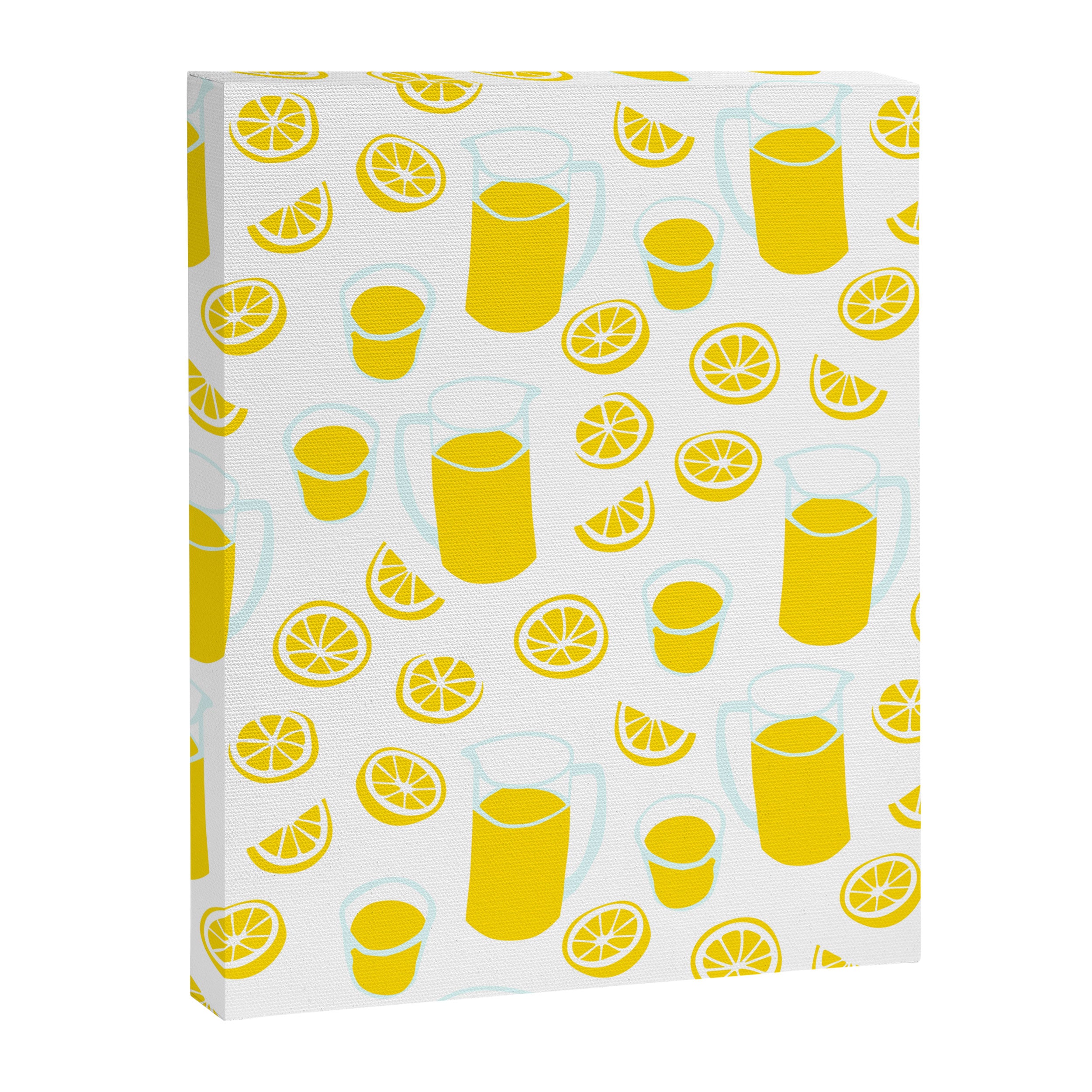 Fresh lemonade fruit drink cartoon pattern Canvas Print Gallery Image 8