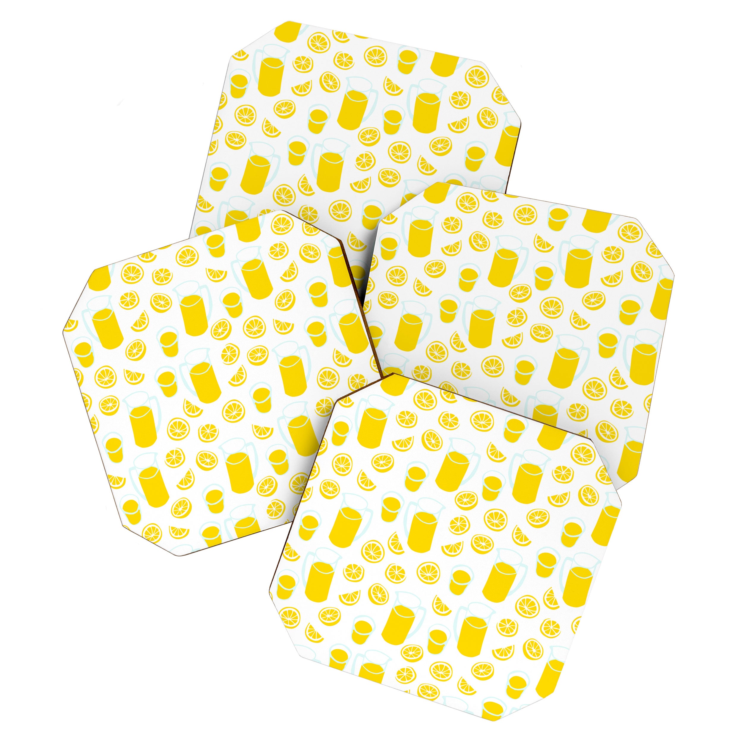 Fresh lemonade fruit drink cartoon pattern Coaster Gallery Image 1