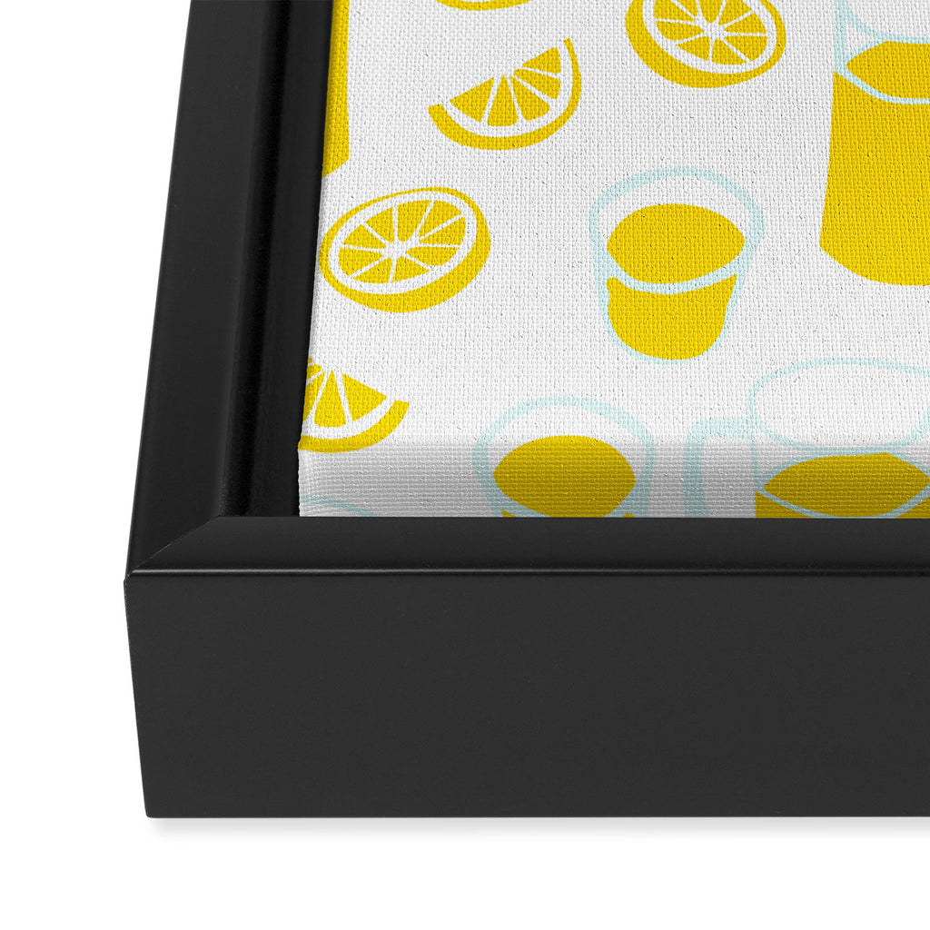 Fresh lemonade fruit drink cartoon pattern Framed Canvas Print Gallery Image 3