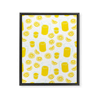 Fresh lemonade fruit drink cartoon pattern Framed Canvas Print Gallery Image 8