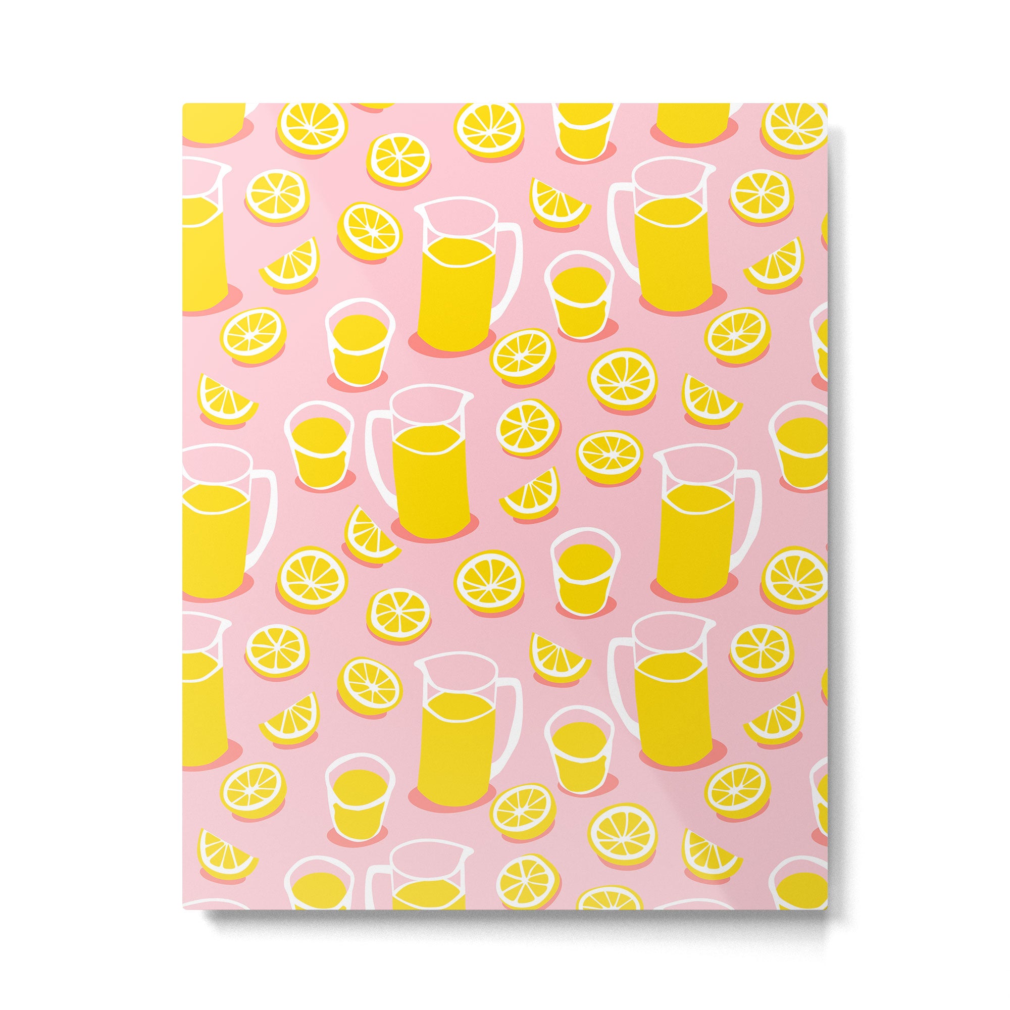 Fresh lemonade fruit drink cartoon pattern Metal Print Gallery Image 6