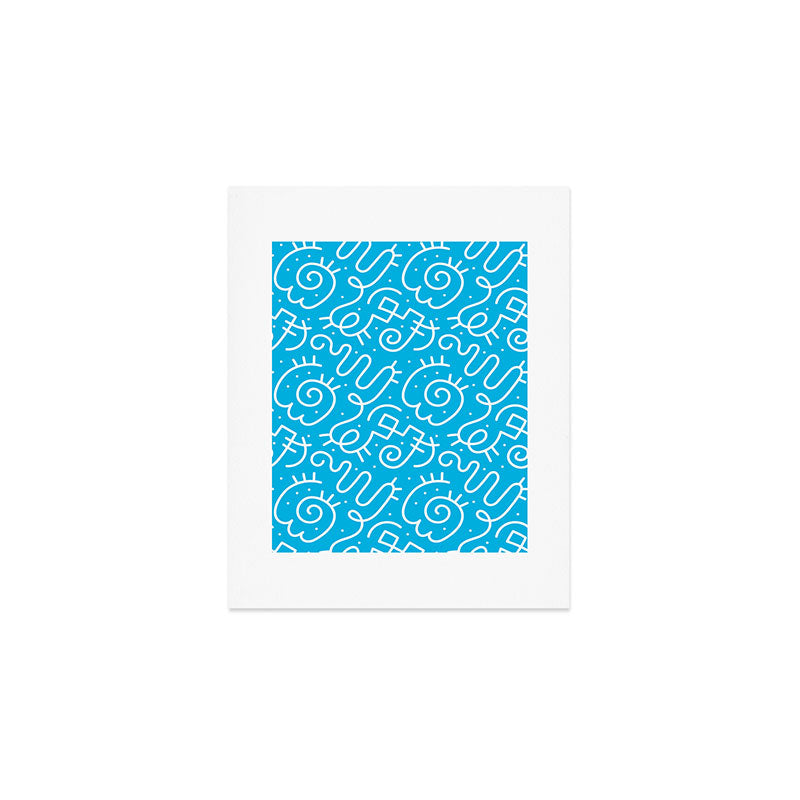 Fun abstract line doodle art pattern Art Print Gallery Image 1