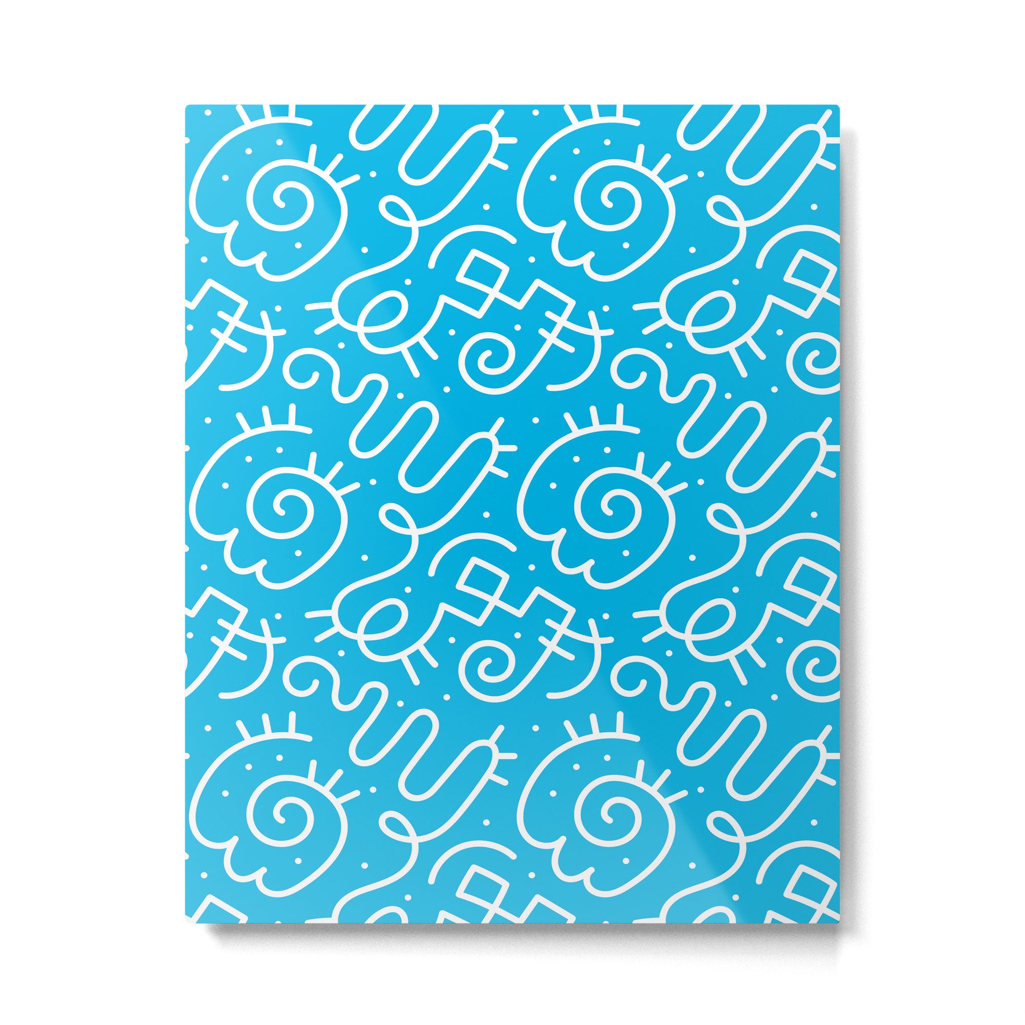Fun abstract line doodle art pattern Metal Print Gallery Image 6