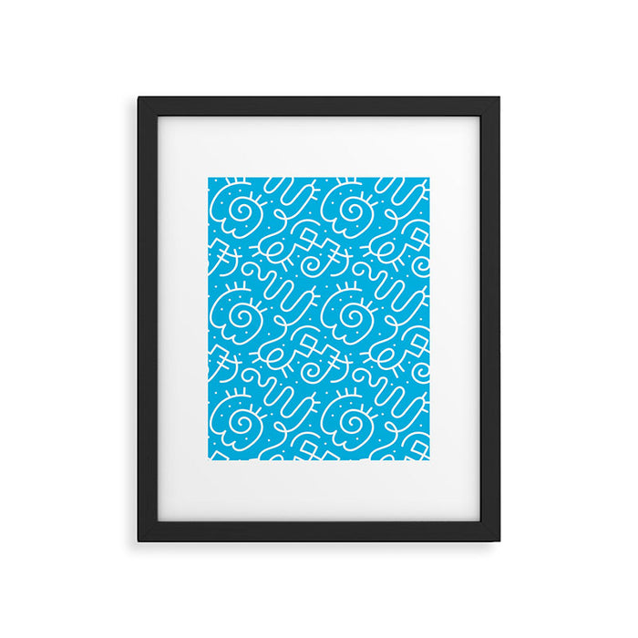 Fun abstract line doodle art pattern Framed Art Print Gallery Image 1